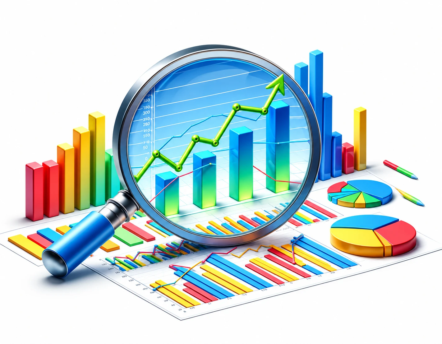 Website analytics line graph on a computer screen