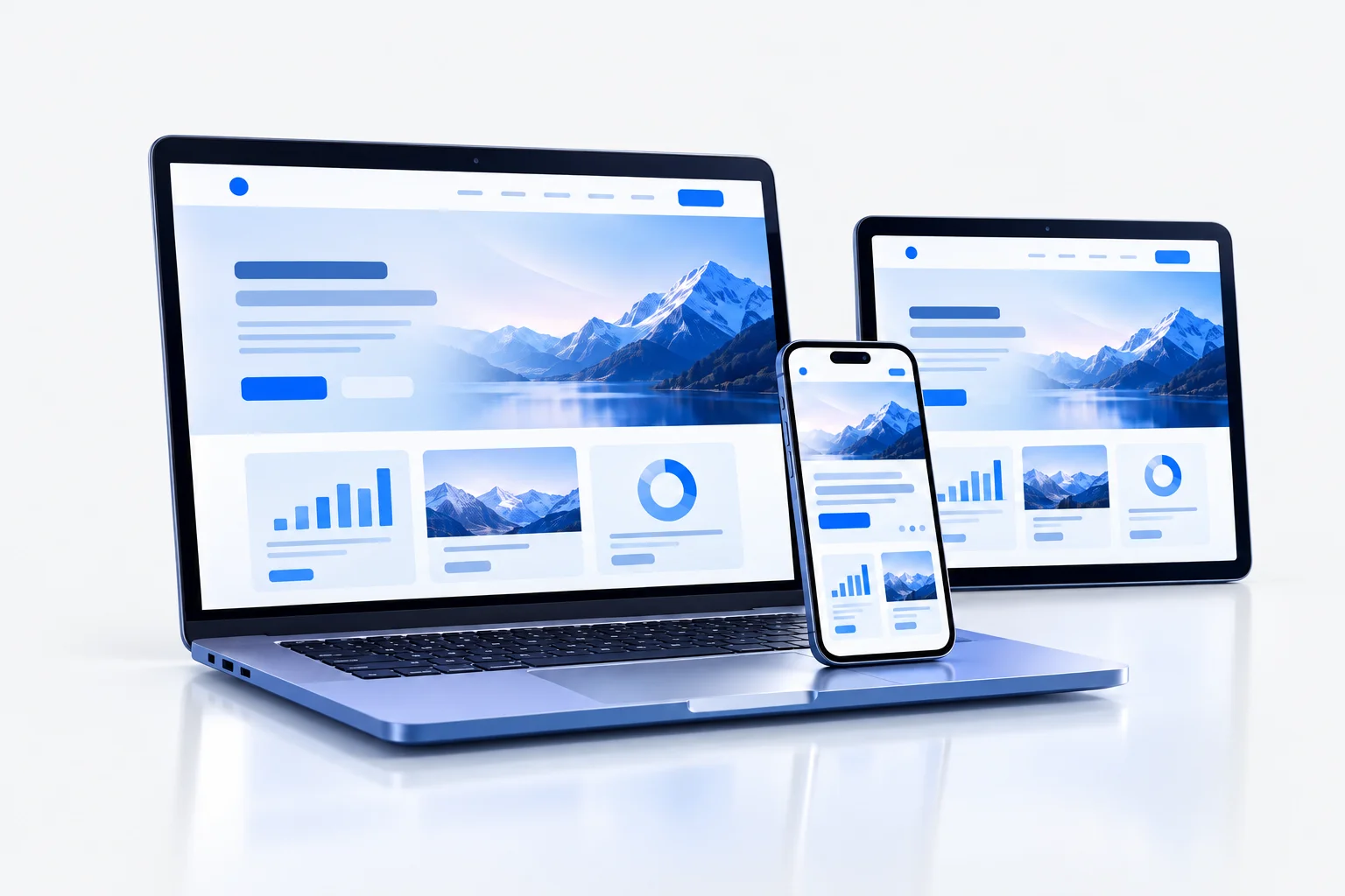 Person holding a smartphone in front of a laptop showing a website