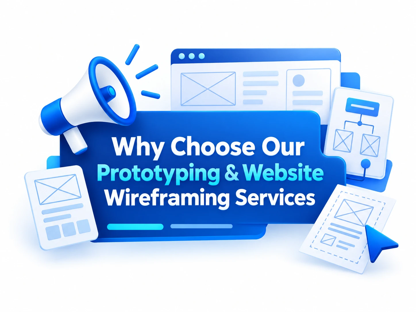 Laptop displaying website wireframe layouts