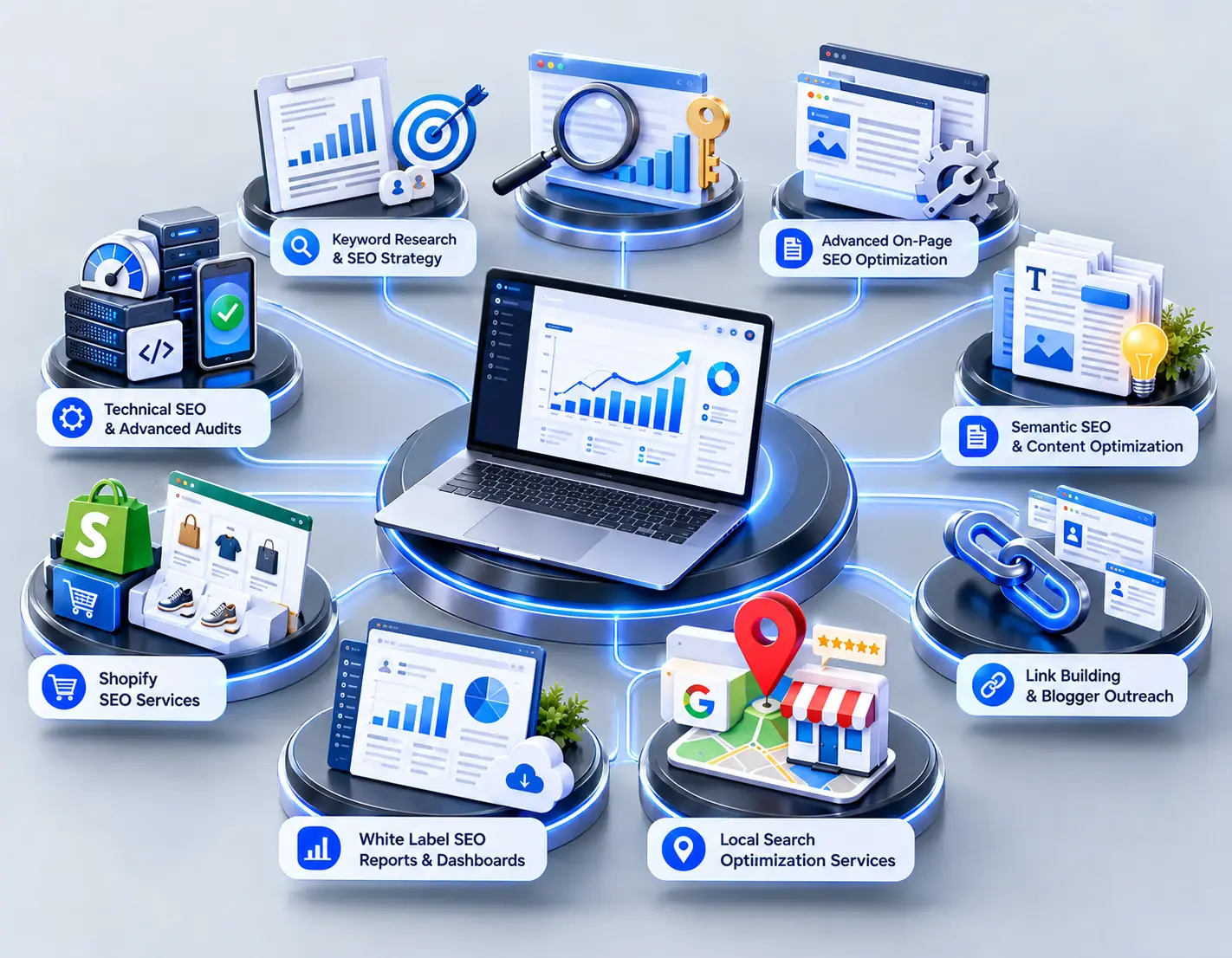 Website analytics data on a computer screen