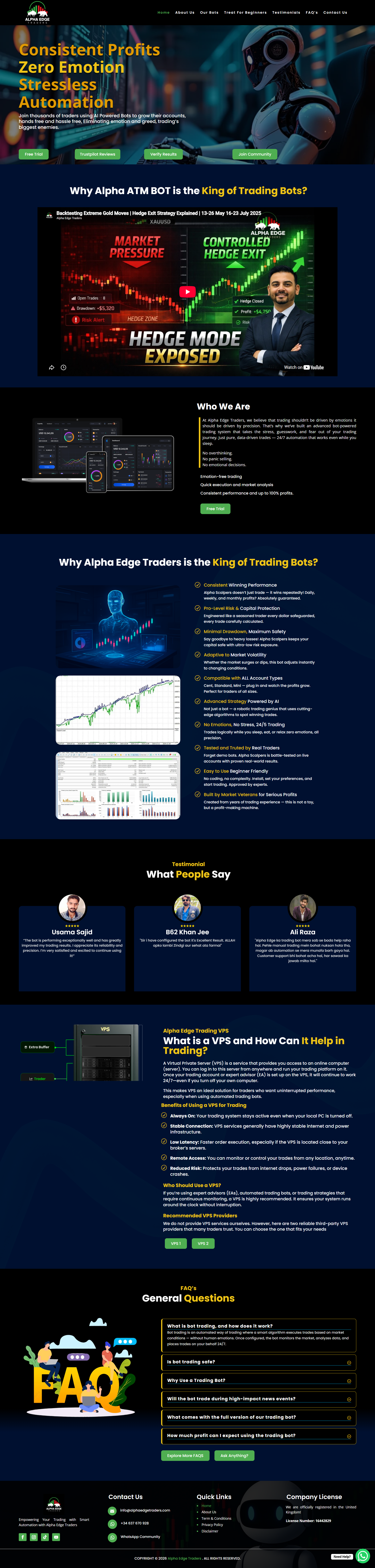 Alpha Edge Traders – Automated Forex Trading Website